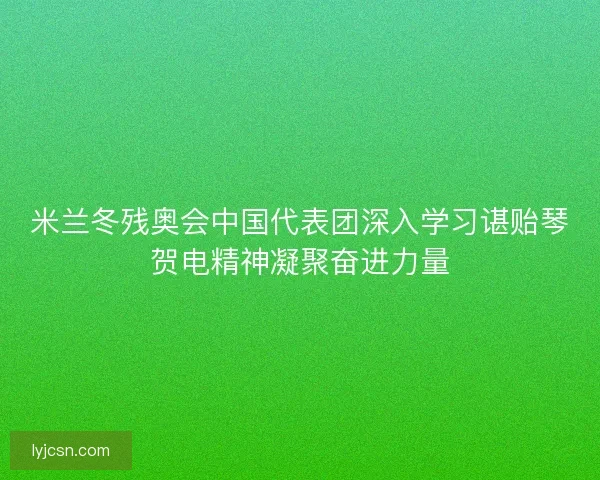 米兰冬残奥会中国代表团深入学习谌贻琴贺电精神凝聚奋进力量